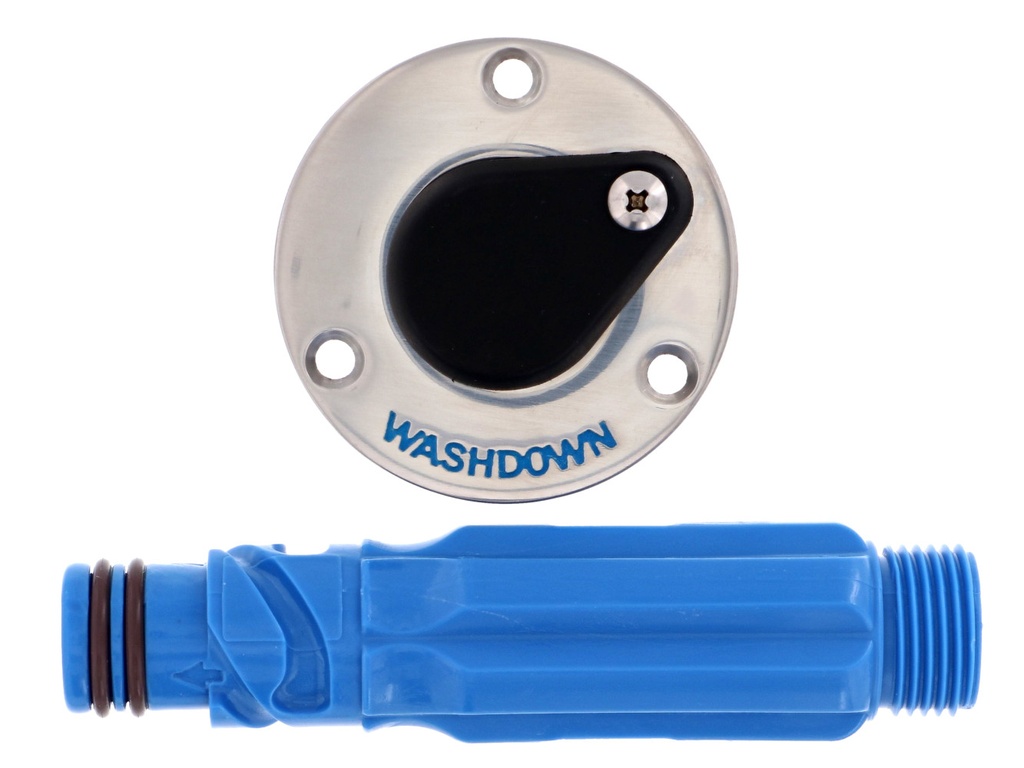 Jabsco waterstopcontact RVS 3/4" bsp - recht