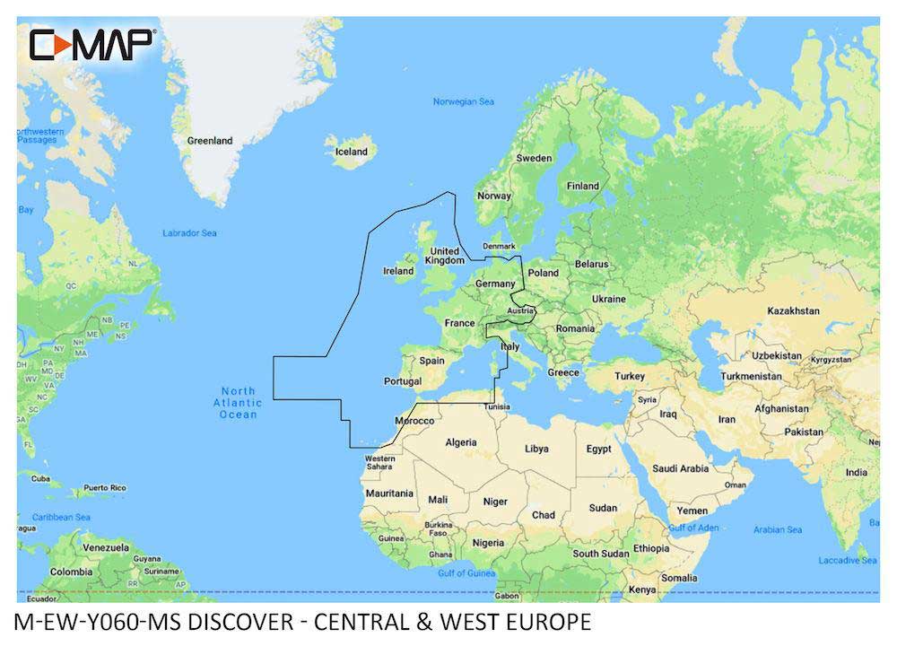 C-MAP DISCOVER - Central, West Europe Continental