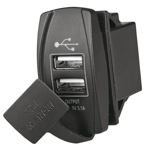 [EU14.195.60] USB-A + USB-A poort voor Carling inbouwframe